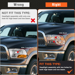 AXLAHA Dodge Ram passenger-side headlight assembly improves night visibility