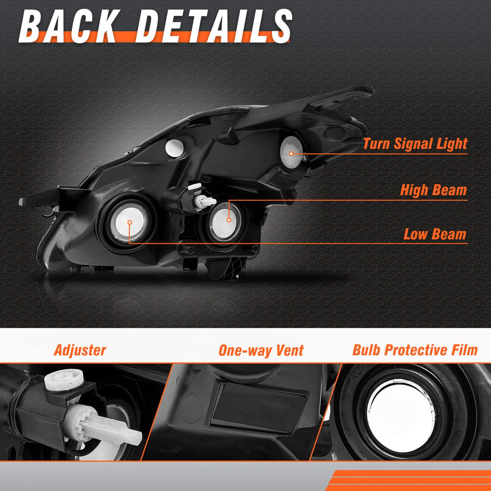 AXLAHA headlight adjuster feature enables quick aim correction.