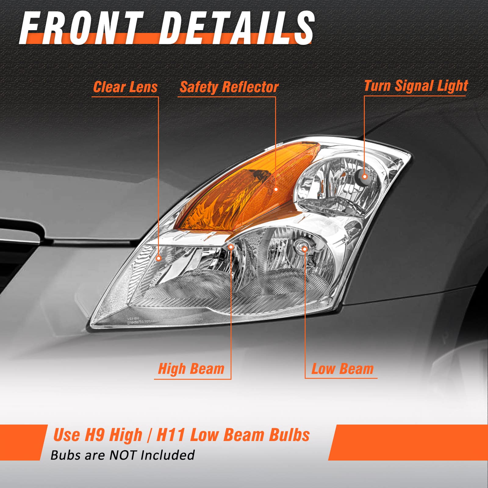 AXLAHA headlight brighter beam with efficient reflectors for safer night driving.