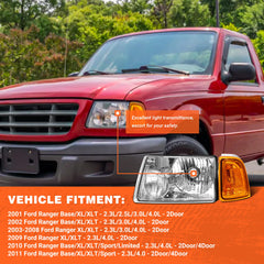 AXLAHA headlights assembly with chrome housing and amber reflector for right side, clearer oncoming visibility.