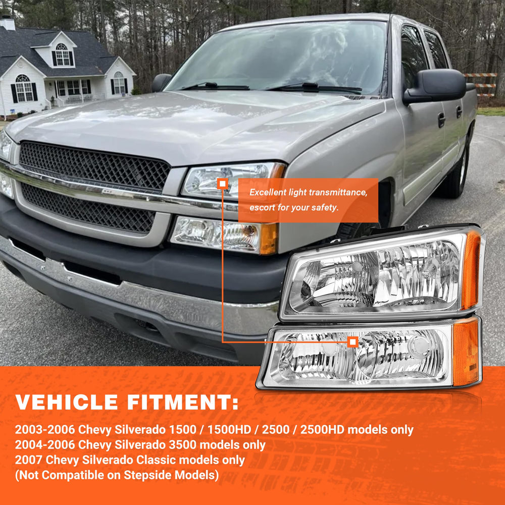 AXLAHA headlights passenger-side angle with snug seal for Silverado