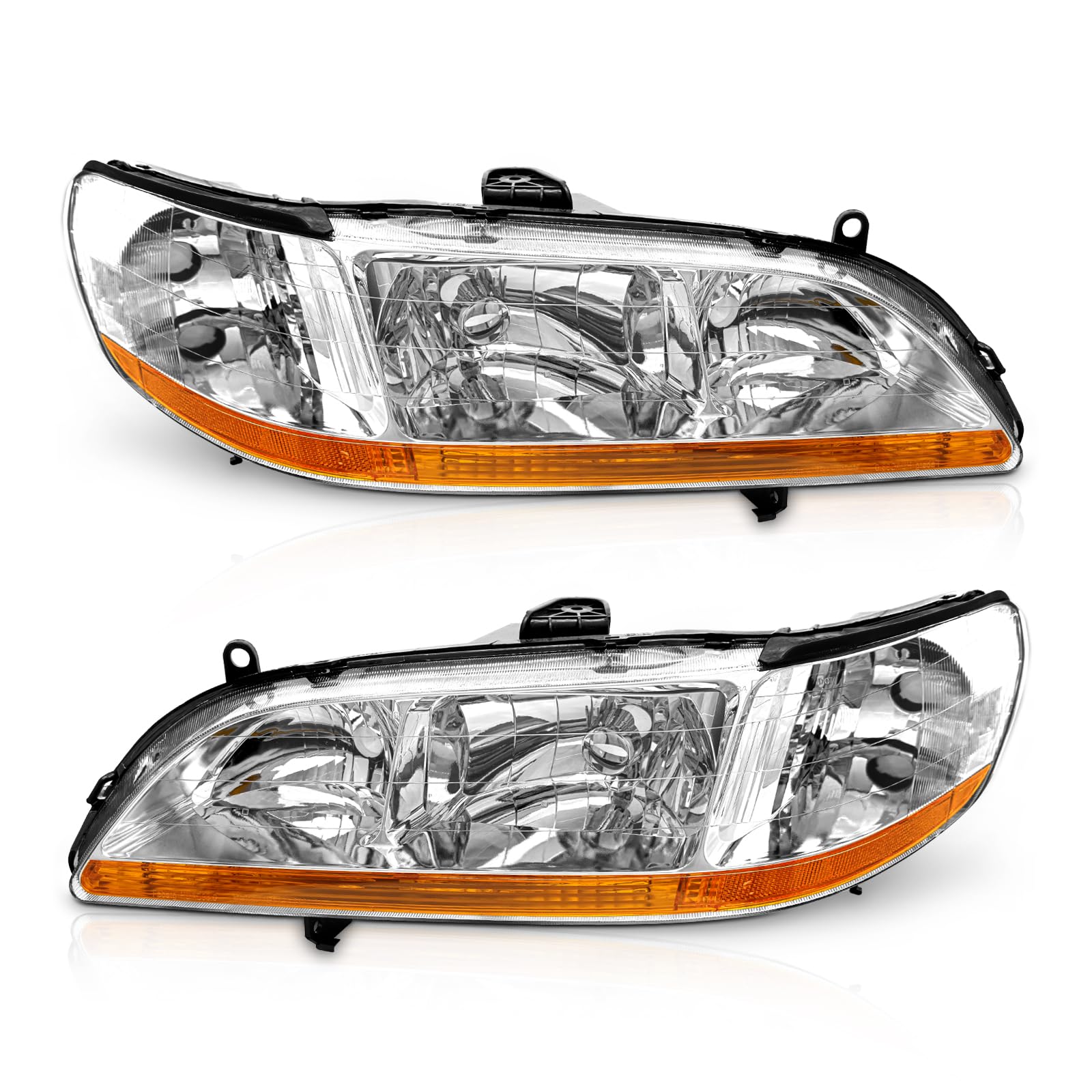 AXLAHA Honda Accord front headlight with chrome housing driver side, enhances nighttime visibility