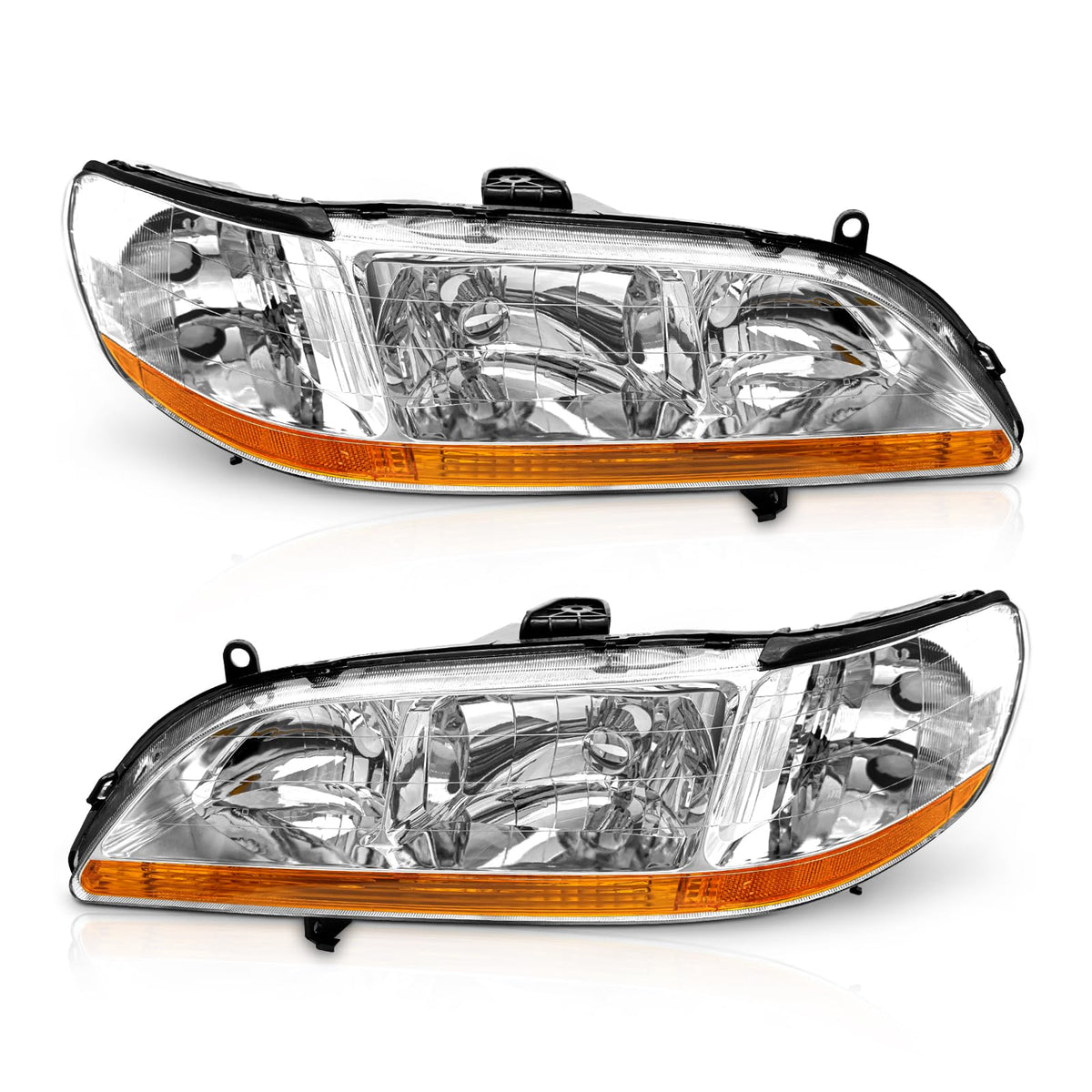 AXLAHA Honda Accord front headlight with chrome housing driver side, enhances nighttime visibility