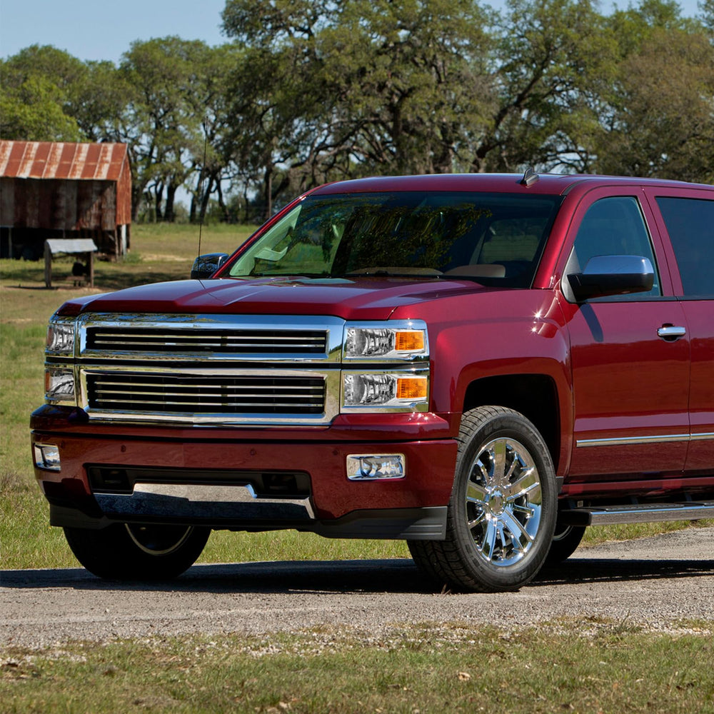 AXLAHA Silverado headlight install image showing quick, tool-free replacement