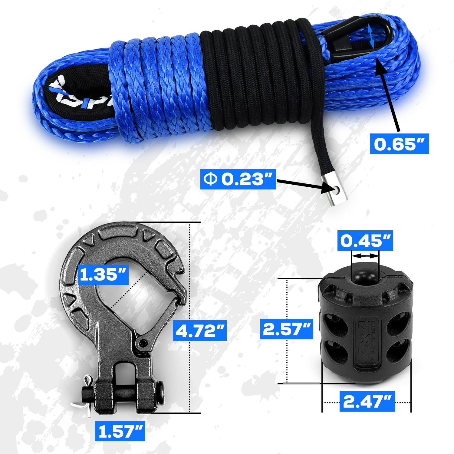 AXSIPEIX rubber stopper end cap protecting rope ends from snagging.