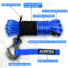 AXSIPEIX safety pull strap aiding controlled winch recoveries.