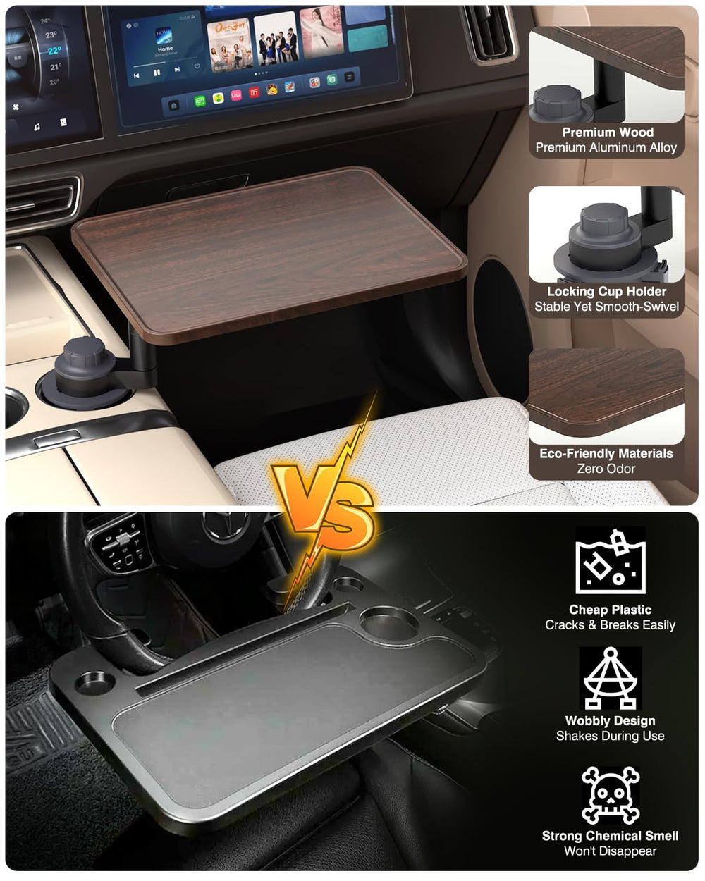 AXVLU easy-install no-tools setup into a cup holder