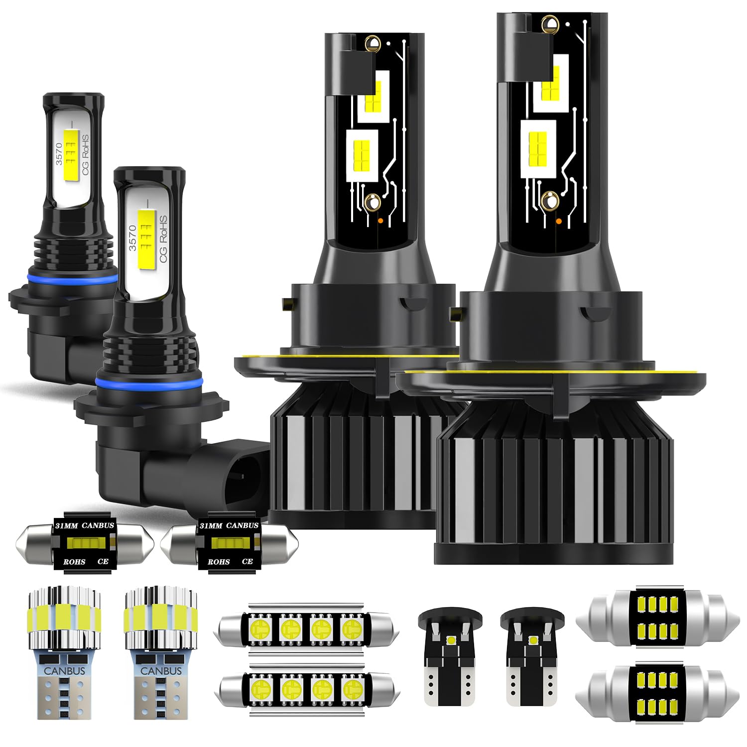 AXZPYON Ford F-150 dual-beam bulbs front view for crisper nighttime visibility.