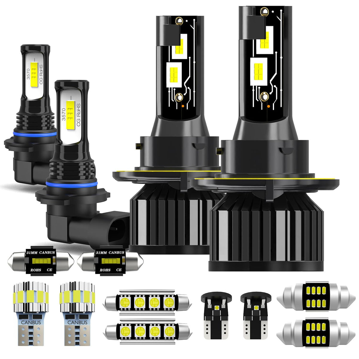 AXZPYON Ford F-150 dual-beam bulbs front view for crisper nighttime visibility.