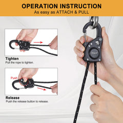 Ayaport 12-foot rope tie-down setup providing adjustable tension for versatile loads