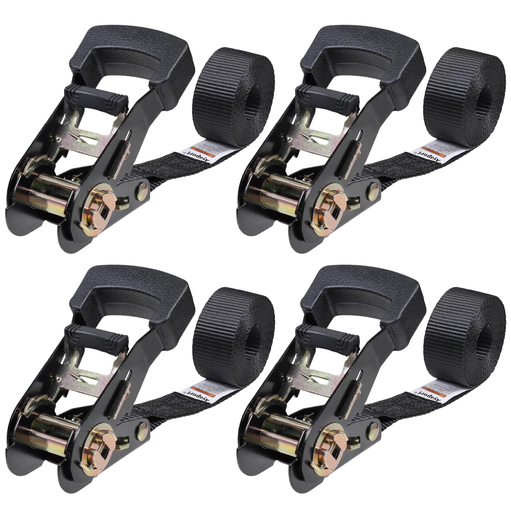 Ayaport endless ratchet straps no hooks in use secure cargo through tight spaces.