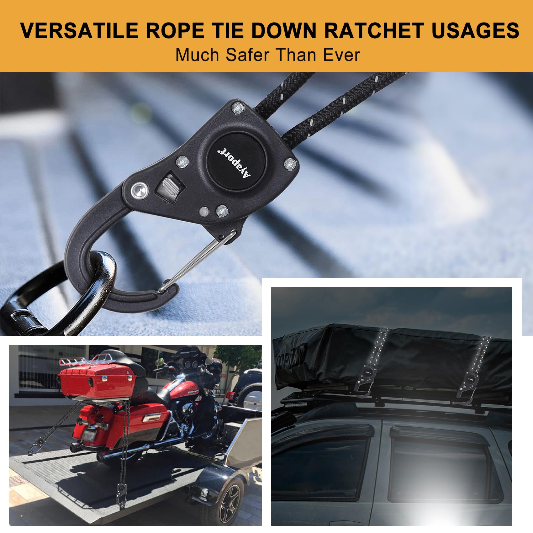 Ayaport heavy-duty tie-down supporting up to 150 pounds per piece for dependable securing