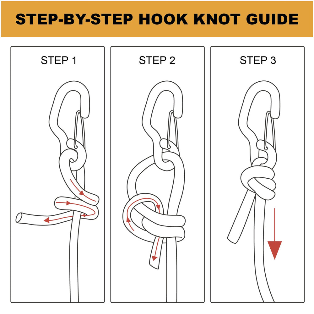 Ayaport rope tie-down securing a tent and tarp setup