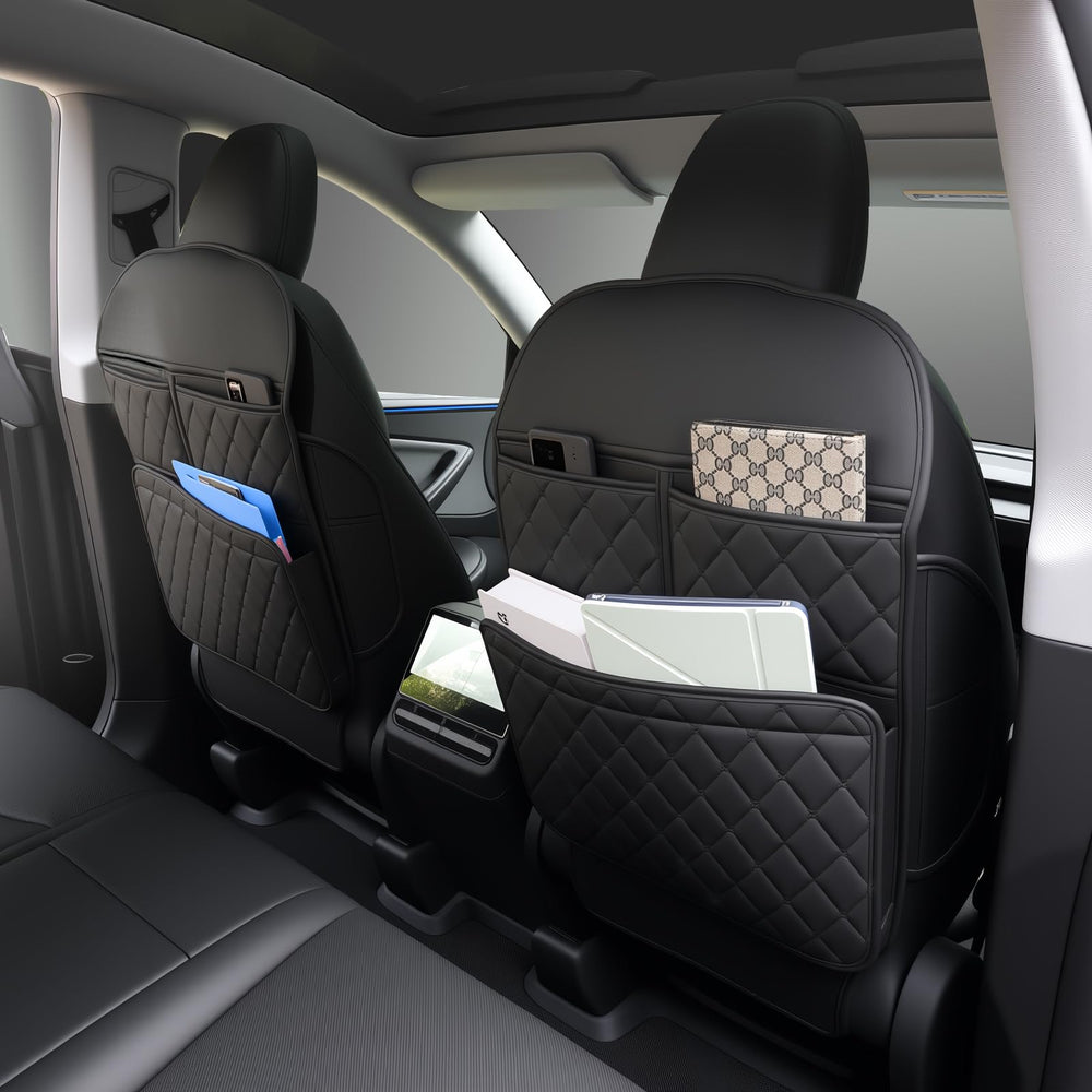 Aycsiyana seat back organizer with storage pockets helps store toys and snacks.