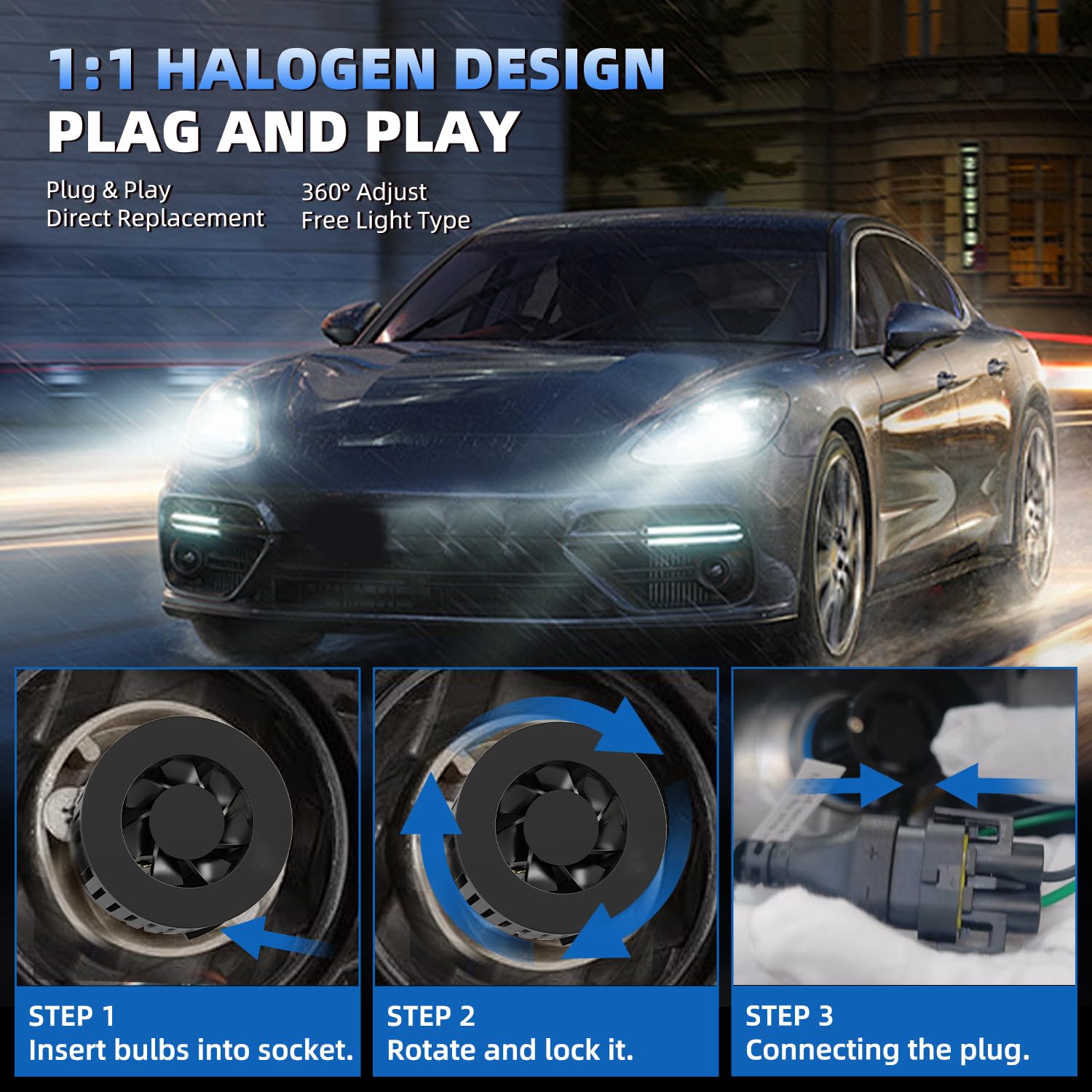 AYGZRUB plug-and-play Challenger bulbs showing easy installation