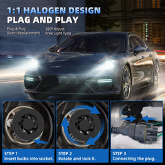 AYGZRUB plug-and-play Challenger bulbs showing easy installation