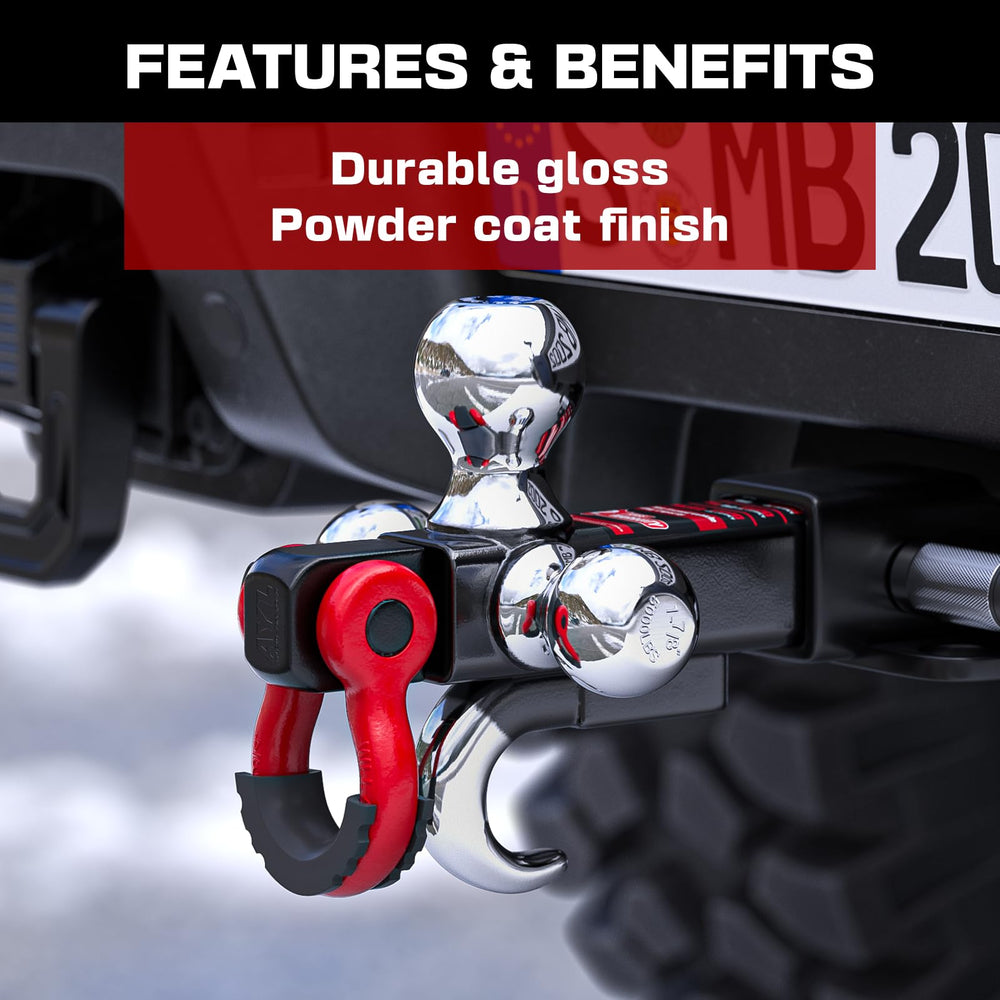 Ayleid tri-ball mount featuring a 2-inch hitch ball for mid-size trailers.