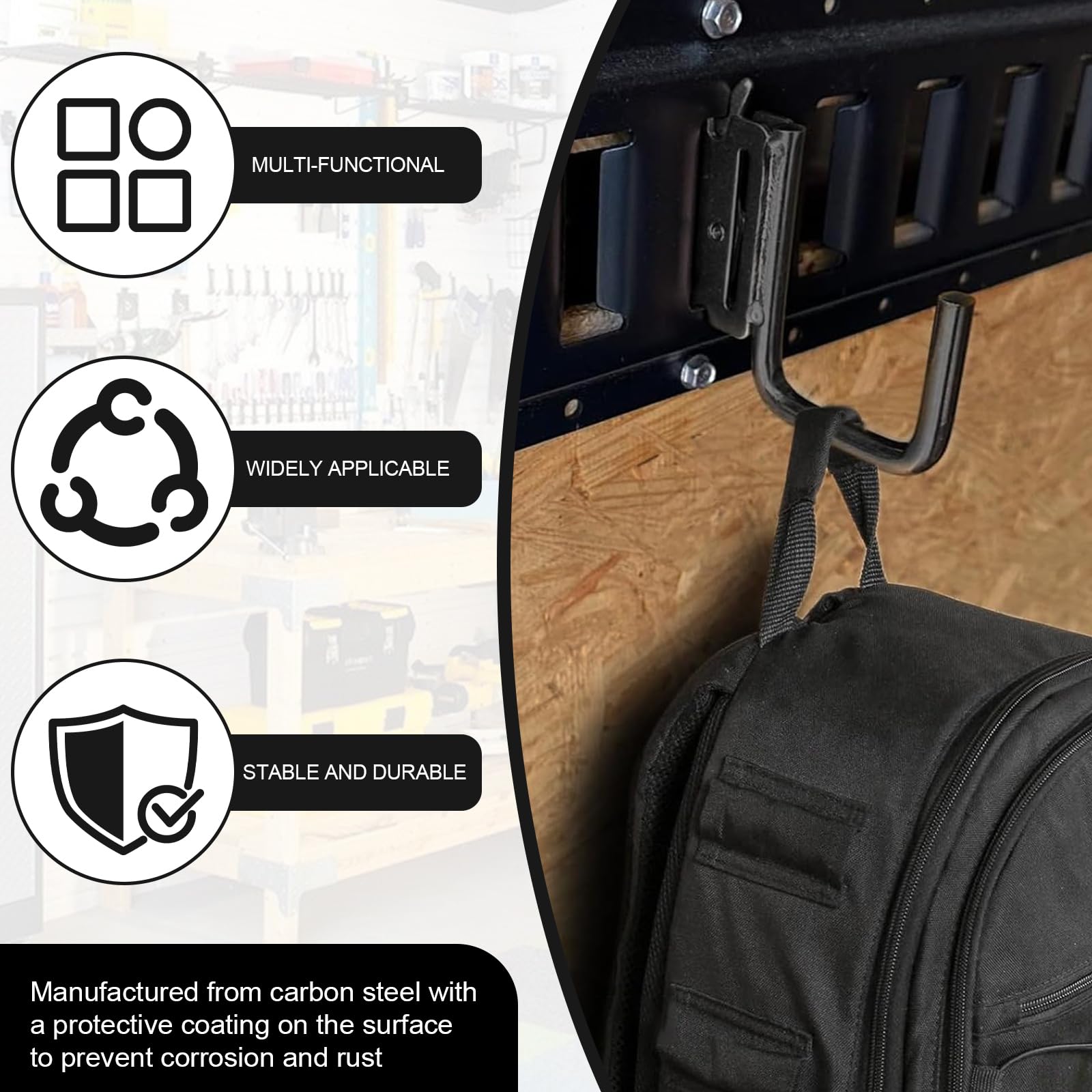 AYMMIC E-track accessory inside trailer for organized storage.