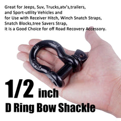 AYMMIC half inch D Ring Bow Shackle on trailer mount for secure attachment