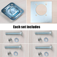 AYMMIC recessed D-ring anchor installed on trailer bed for flush mounting and secure tie-downs.