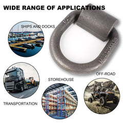 AYMMIC trailer tie-down D-ring secured to flatbed for kayaks and ATVs