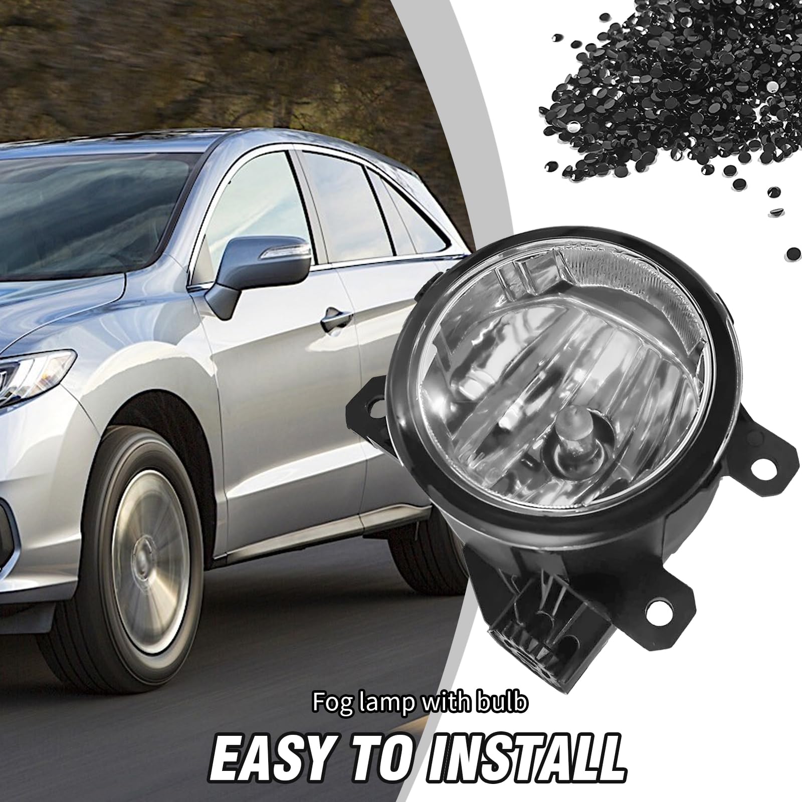 Aynaxcol fog lamps with H11 clear bulbs fit Acura TL for confident night commutes
