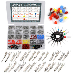 AYZAR connector pins box contents shown for organized wiring projects and quick replacements