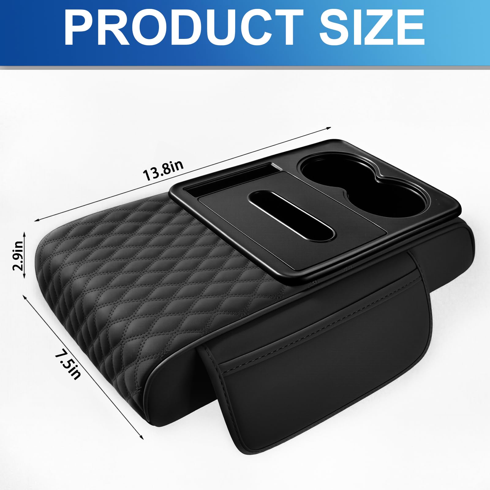 Azconty armrest box features non-slip backing and adjustable straps for secure fit.