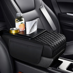 Azconty armrest storage box with 2 cup holders and phone slot for easy access.