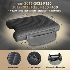 AZEAM center console cover for F-Series guards against scratches on F250/F350/F450 leather