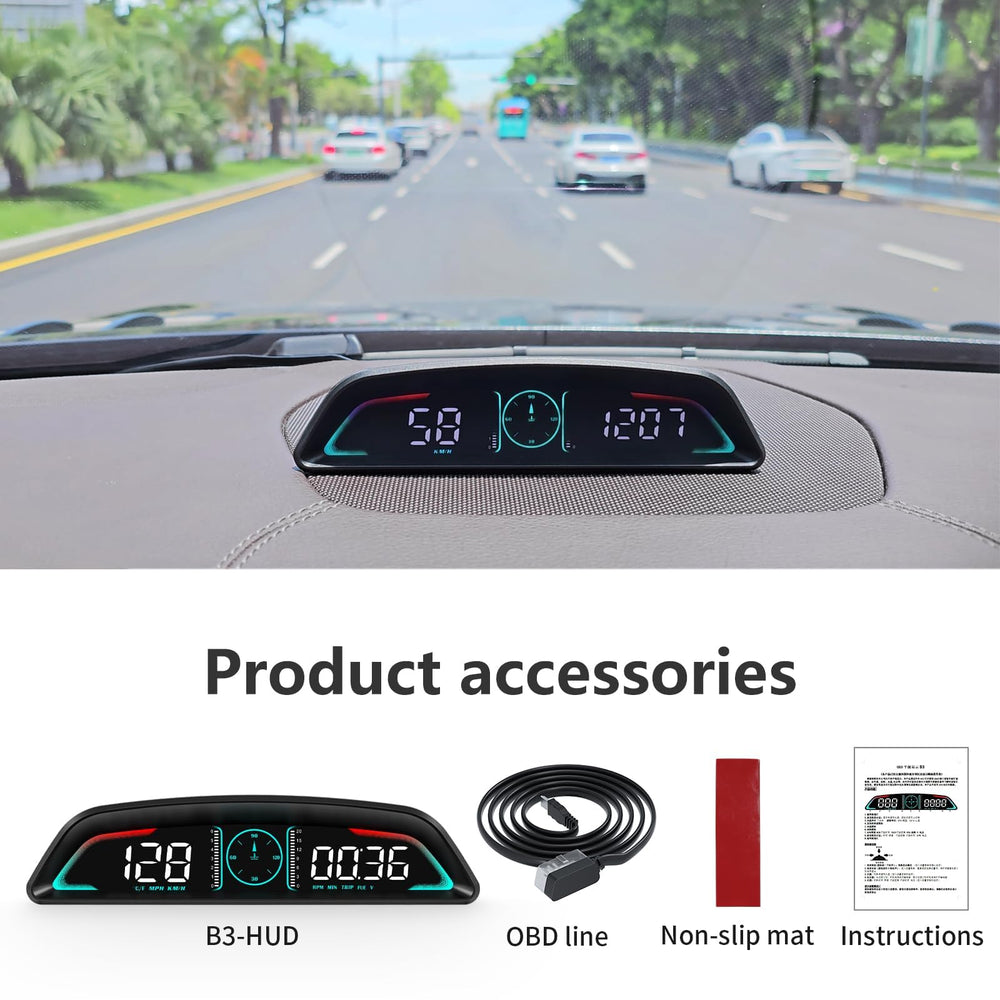 AZIJYV B3 HUD dash design emphasizes sleek, compact integration