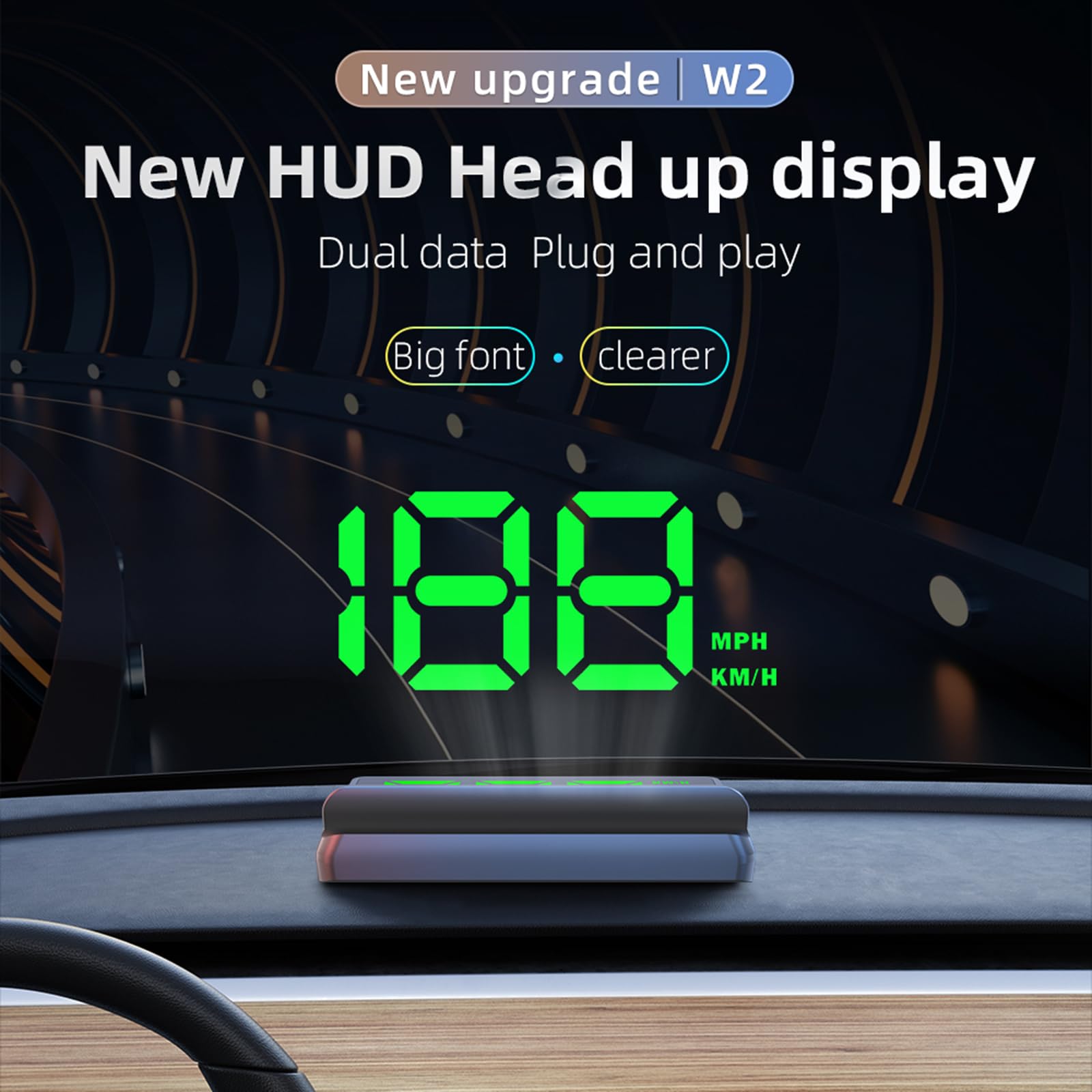 AZIJYV HUD digital speedometer readout provides precise at a glance speed