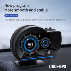 AZIJYV OBD2 gauge display LCD screen showing crisp readings