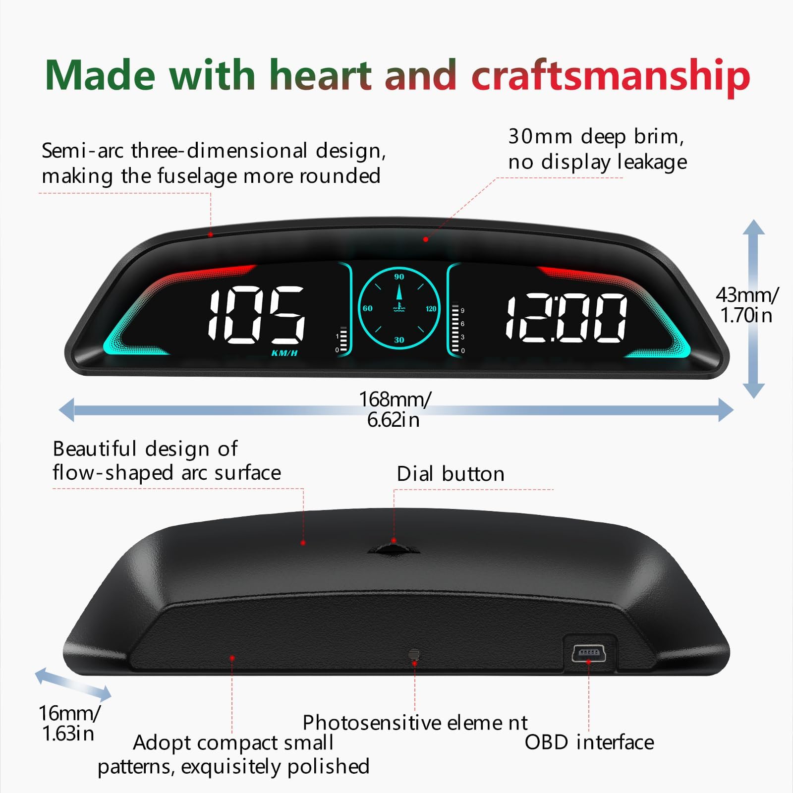 AZIJYV OBD2 HUD installation pack and accessories