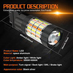 AZQOP 3157NA amber switchback rear light for Ford improves signaling visibility