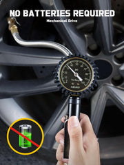 AZUNO 3-in-1 inflator gauge inflates, deflates, and measures with one tool.