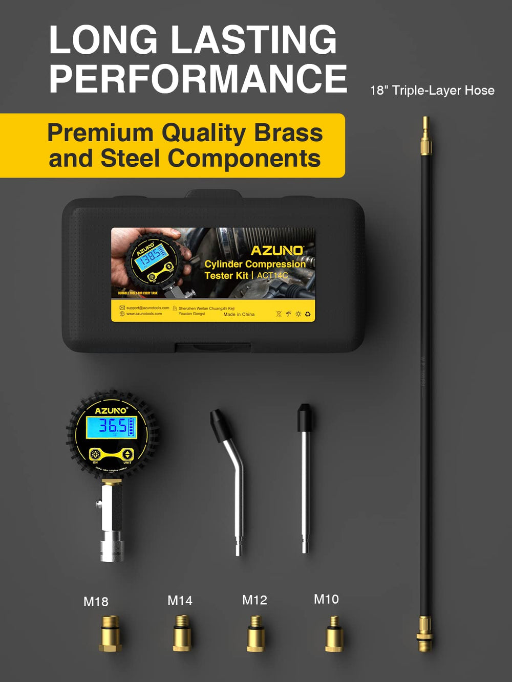 AZUNO brass and steel construction delivers durable workshop performance