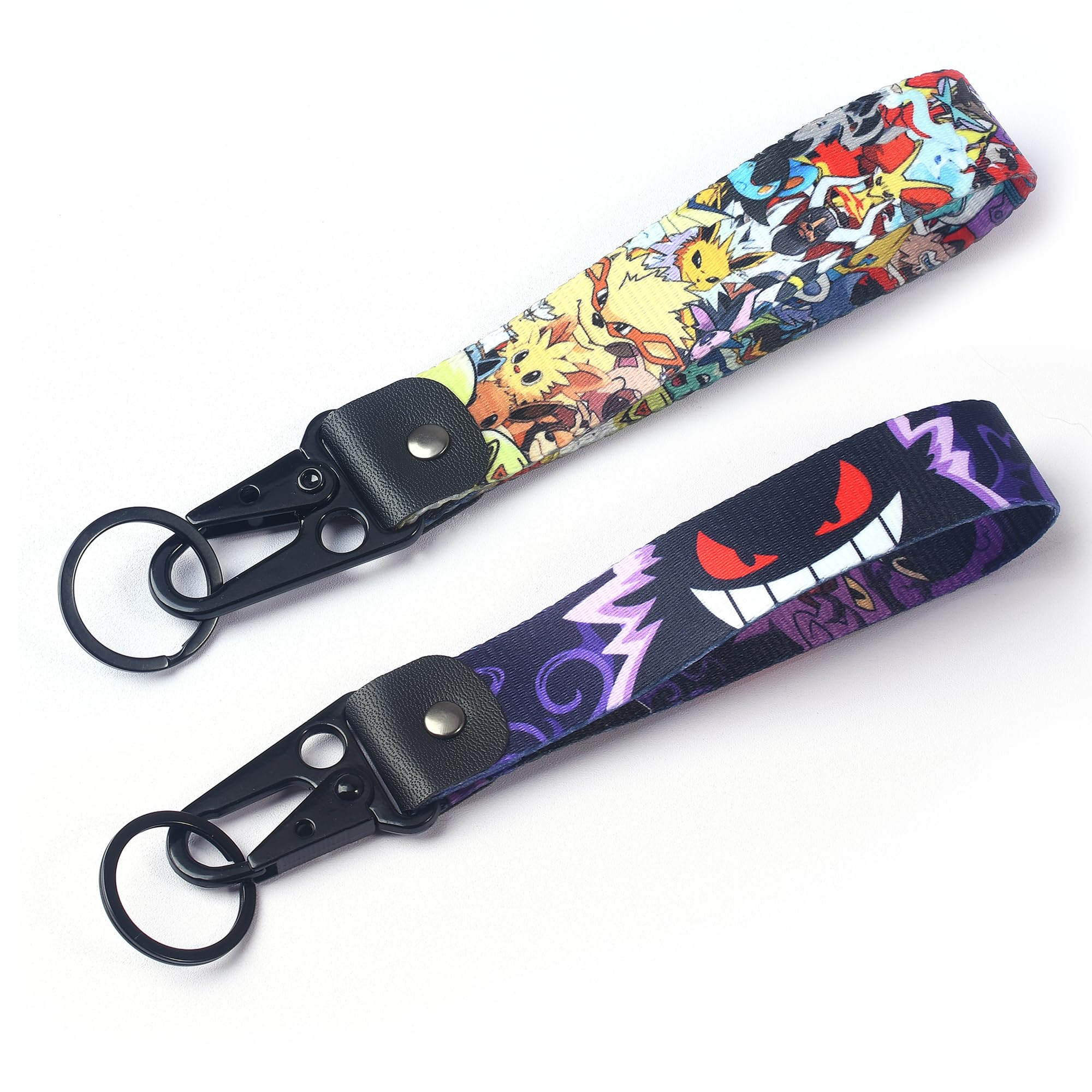 Babymiu anime monster keychain two-pack, front view for bags and keys