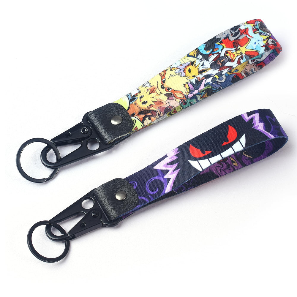 Babymiu anime monster keychain two-pack, front view for bags and keys