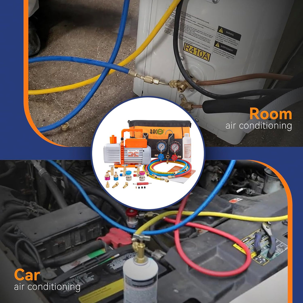 BACOENG mini-split and auto service kit for DIY HVAC maintenance.