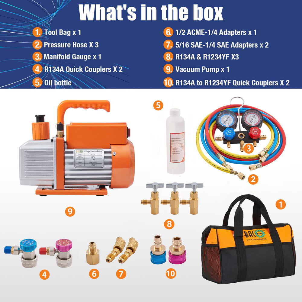BACOENG sparkless vacuum pump operating safely during refrigerant handling