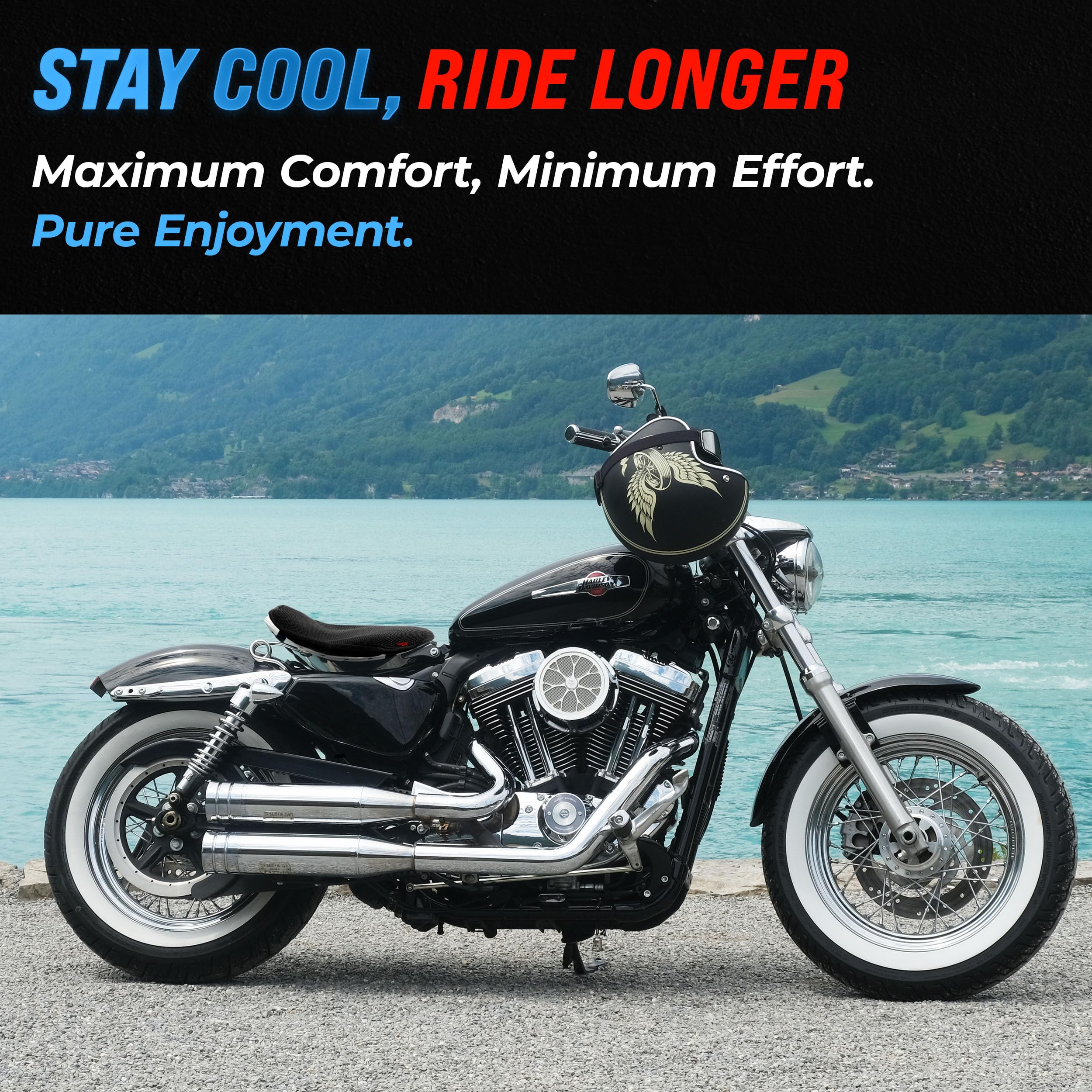 Multilayer mesh from Badass Moto delivers maximum airflow on hot days.