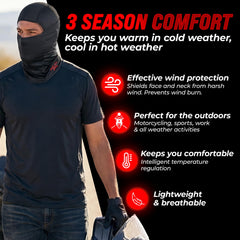 Badass Moto neck gaiter compact design, versatile riding accessory