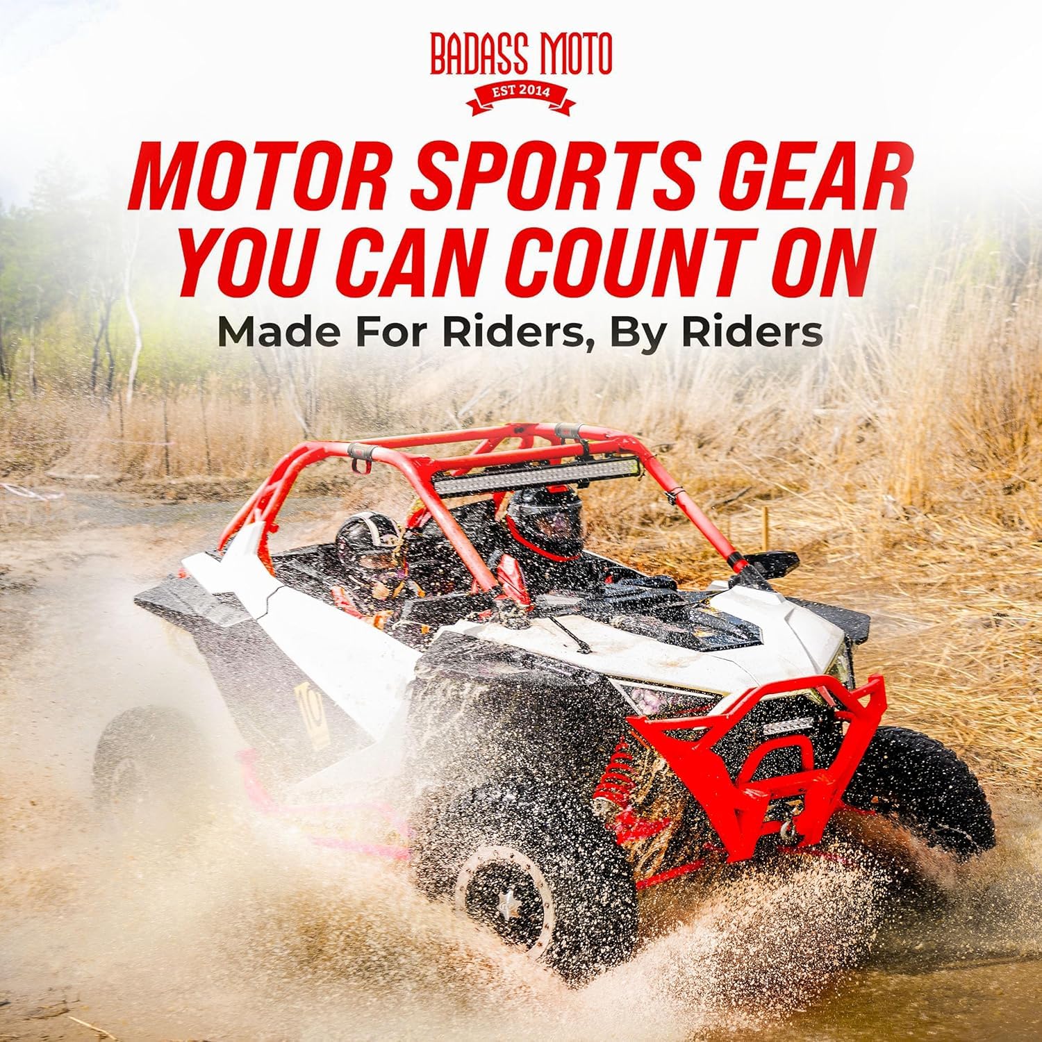 Badass Moto off-road grip enhances rider control on rough terrain.
