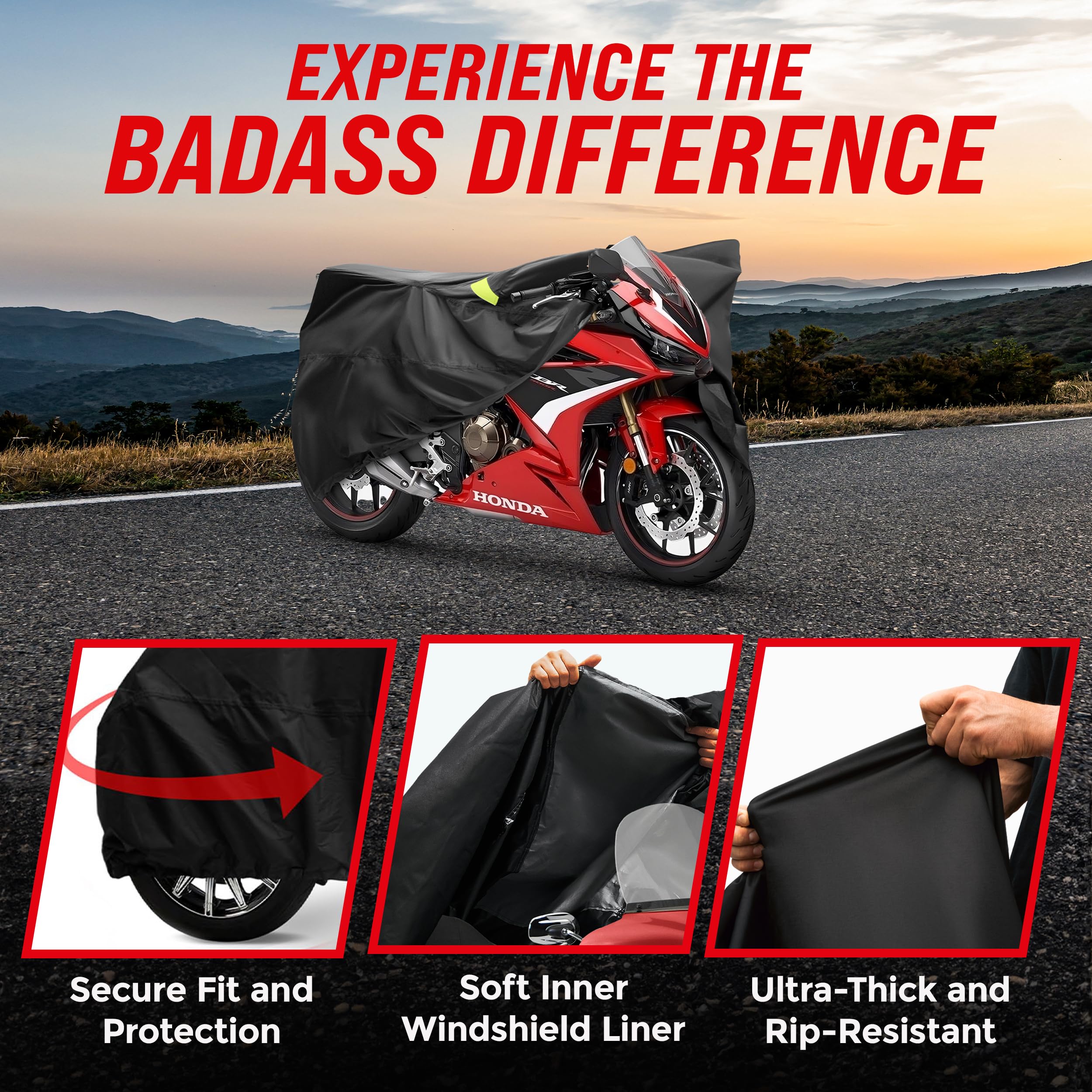 Sportbike coverage under Badass Moto cover keeps the bike dry
