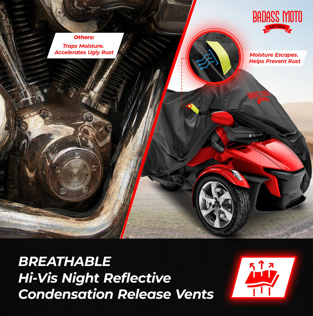 Badass Moto reflective striping improves nighttime visibility