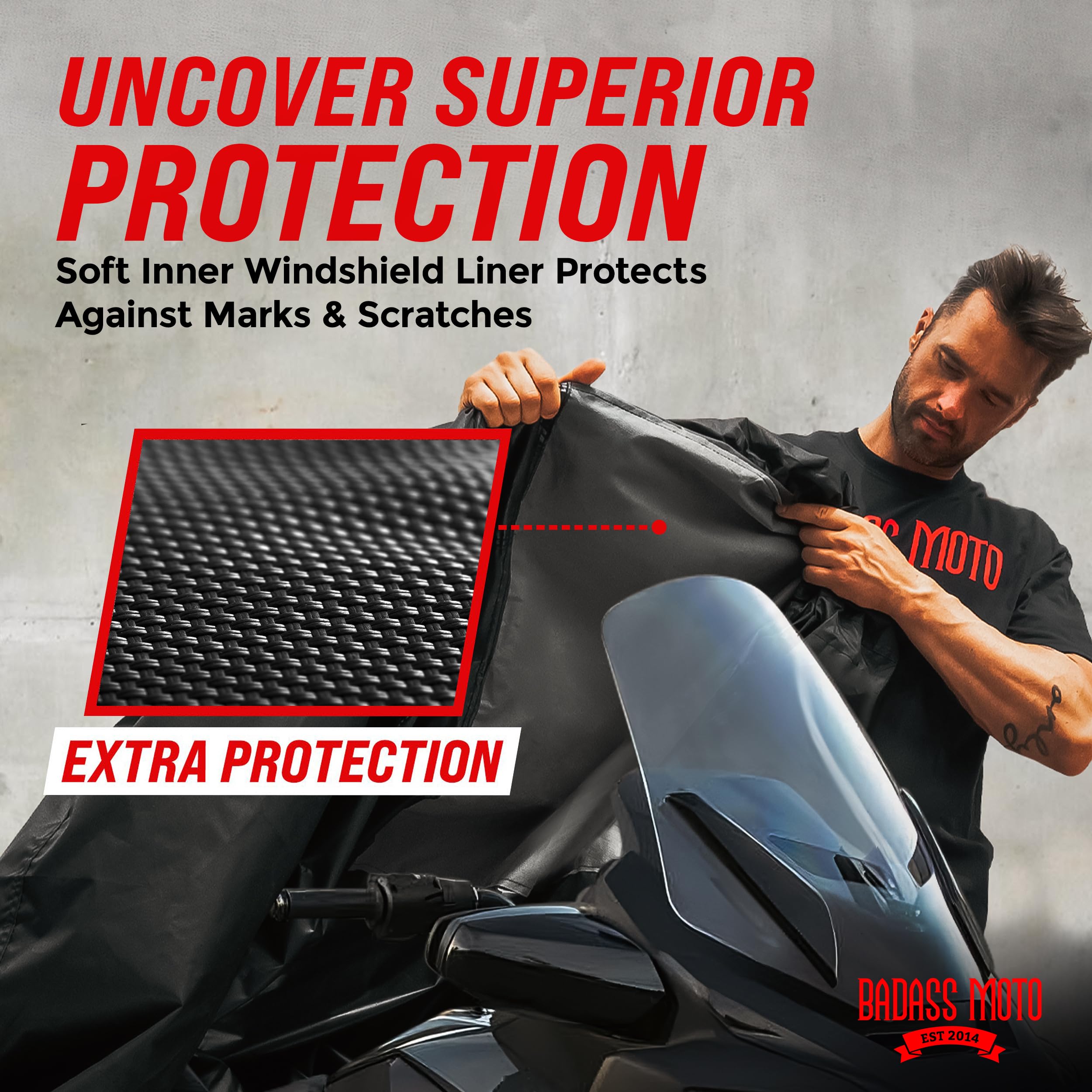 Badass Moto Ultimate Can-Am Spyder Cover RT Limited side profile shows rugged fit for outdoors