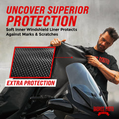 Badass Moto Ultimate Can-Am Spyder Cover RT Limited side profile shows rugged fit for outdoors