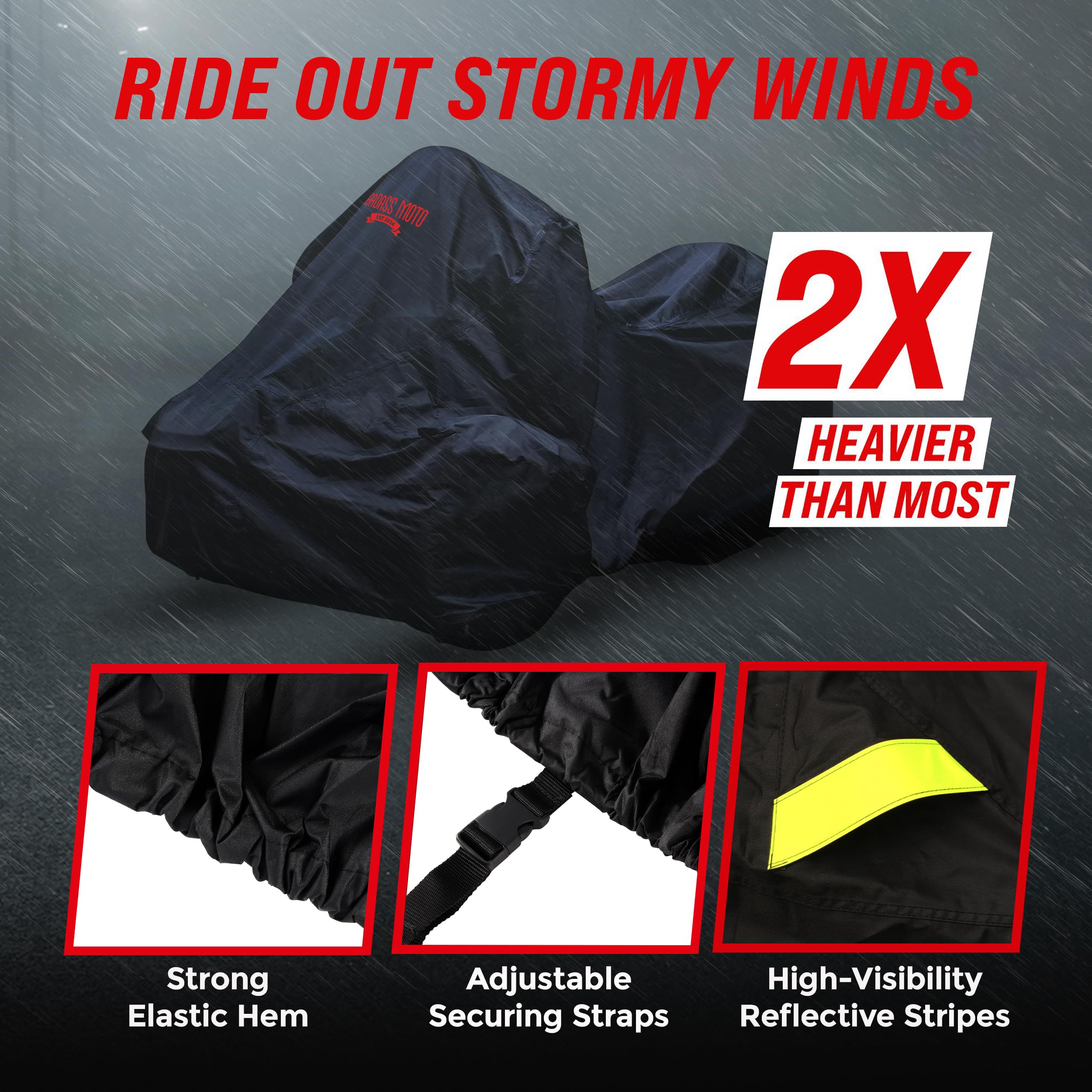 Badass Moto stitching detail highlights reinforced seams for durability