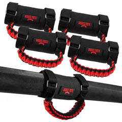 Badass Moto UTV grab handles on roll bar, four-pack for stable grip.